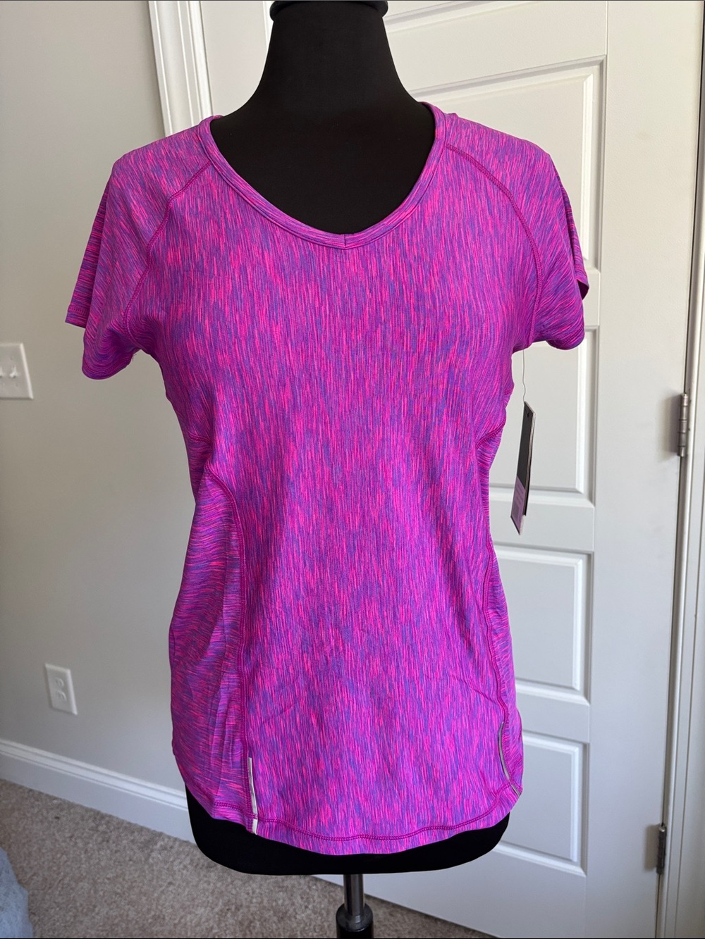 Velocity Pink Space-Dye Short Sleeve Performance Tee-NWT